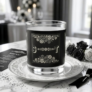 Verre À Whisky Monogramme de mariage couple typographie moderne n