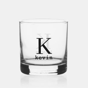 Verre À Whisky Monogramme de nom personnalisé moderne