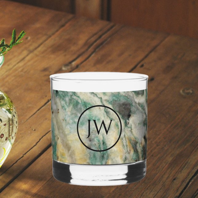 Verre À Whisky Monogramme de pierre minérale mariposite (In Situ (Home))