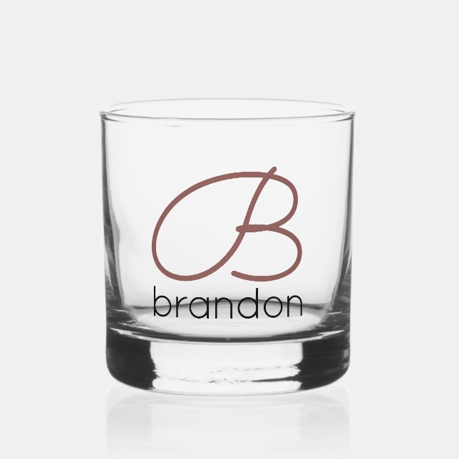 Verre À Whisky Monogramme moderne personnalisé Cocktail (Recto)