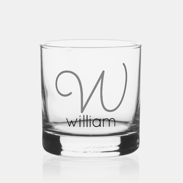 Verre À Whisky Monogramme moderne personnalisé Cocktail (Recto)