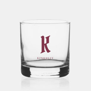 Verre À Whisky Monogramme, typographie de lettres de l'ancien sty