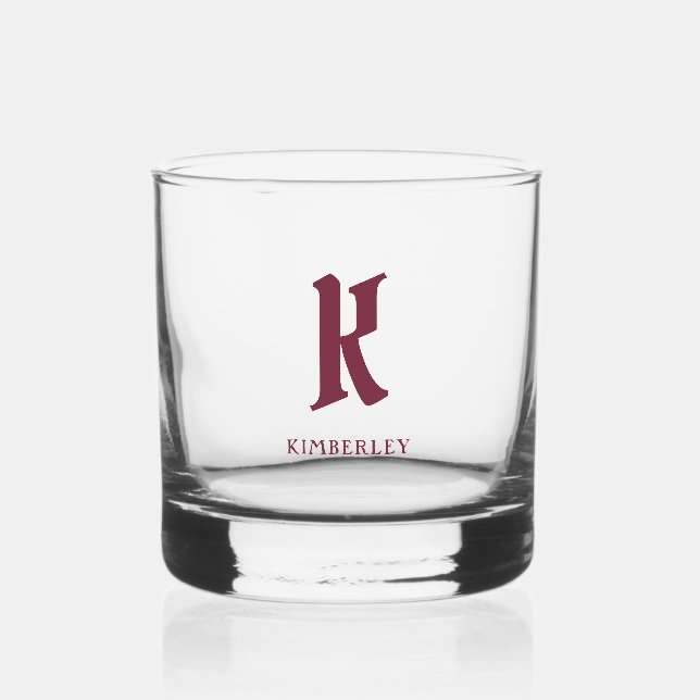 Verre À Whisky Monogramme, typographie de lettres de l'ancien sty (Recto)