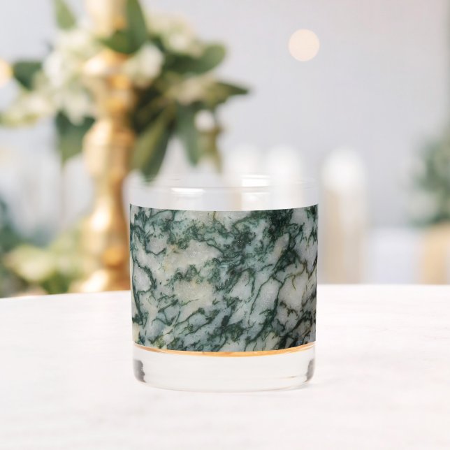 Verre À Whisky Motif d'agate d'arbre vert (Insitu (Mariage))