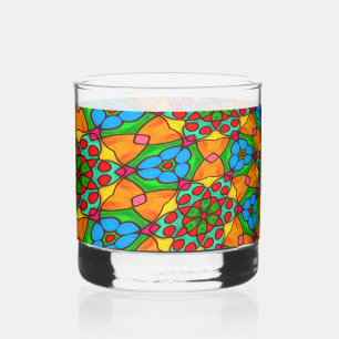 Verre À Whisky Motif de fleurs esthétiques