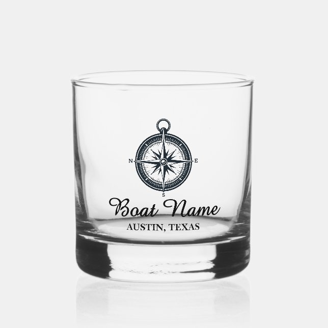 Verre À Whisky Nom de bateau personnalisé (Recto)