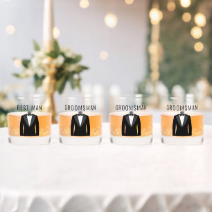 Verre À Whisky Nom de l'équipe de la chambre Mariage noir Tuxedo