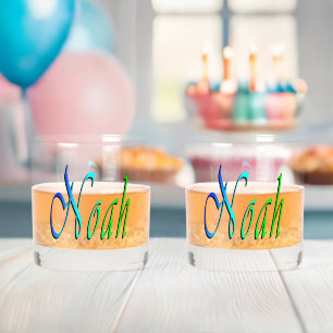 Verre À Whisky Nom De Noé Vert Et Bleu,