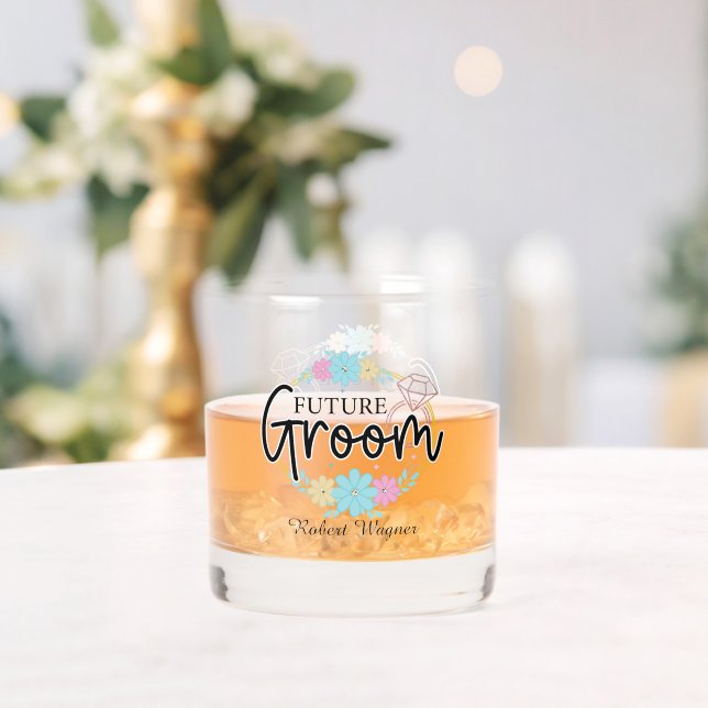 Verre À Whisky Nom du Mariage Groom futur mignon (Insitu (Mariage))