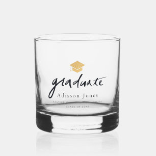 Verre À Whisky Nom du monogramme Gold Baroque Crest