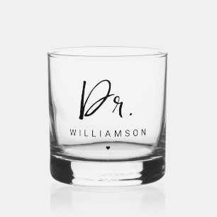 Verre À Whisky Nom personnalisé Dr Minimaliste Docteur Graduation