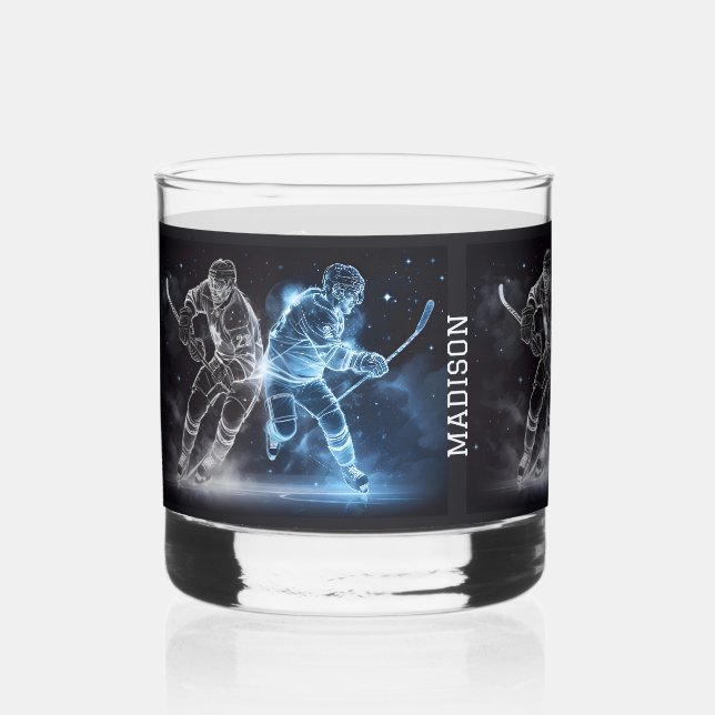 Verre À Whisky Nom personnalisé Hockey sur glace (Recto)