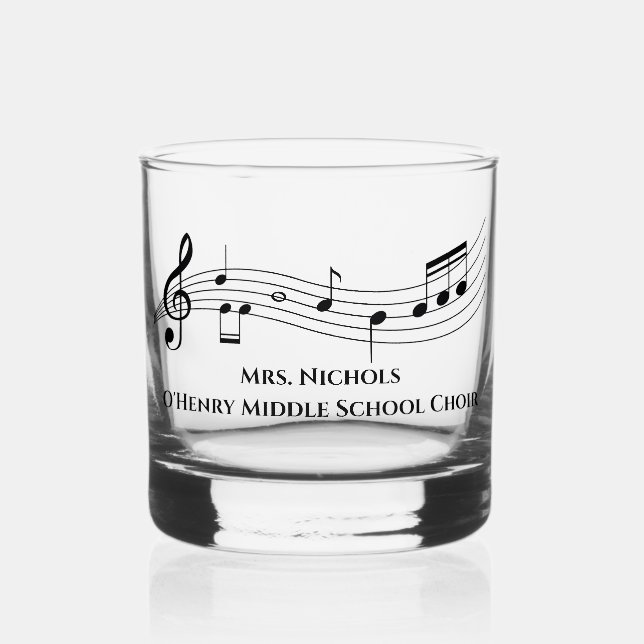 Verre À Whisky Notes musicales de l'enseignant de musique personn (Recto)