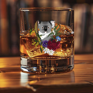 Verre À Whisky Nounours Koala Mignon Vert Flore Faune Australienn