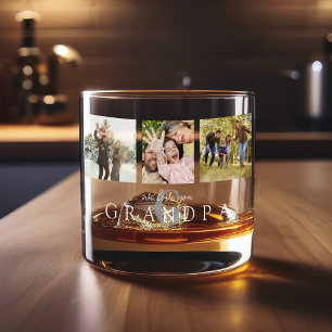 Verre À Whisky Nous vous aimons grand-père 3 Photo personnalisée 
