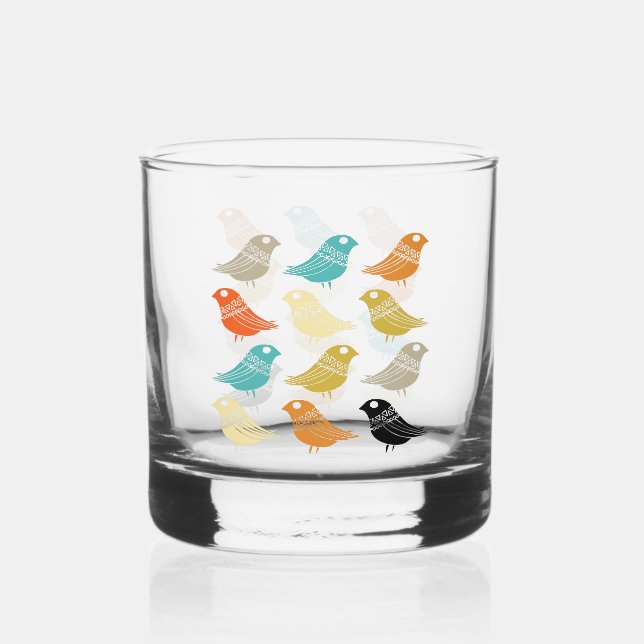 Verre À Whisky Oiseaux Abstraits funky milieu du siècle danois mo (Recto)