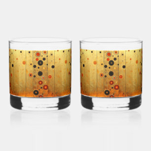 Verre À Whisky Or noir rouge motif géométrique moderne