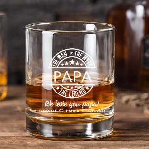Verre À Whisky Papa Man Myth Légende Fête des pères