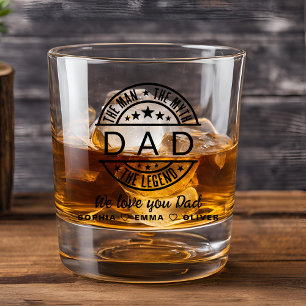 Verre À Whisky Papa Man Myth Légende Fête des pères