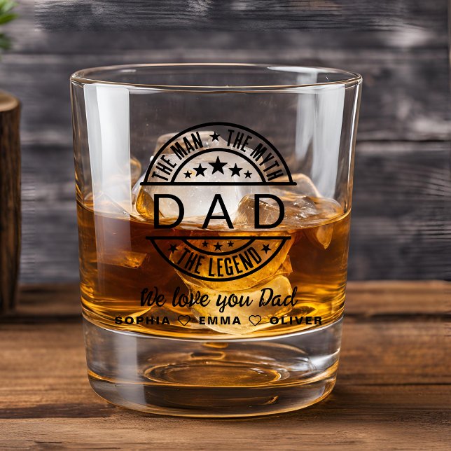 Verre À Whisky Papa Man Myth Légende Fête des pères (Créateur téléchargé)