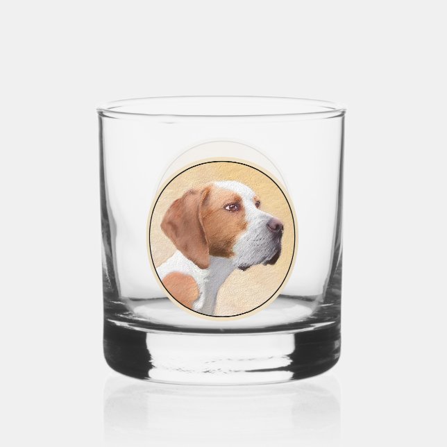 Verre À Whisky Peinture de pointeur - jolie art original de chien (Recto)