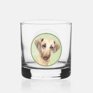 Verre À Whisky Peinture de Sloughis - Art Original de Chien Migno