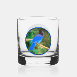 Verre À Whisky Peinture du Geai de Steller - Art original d'oisea