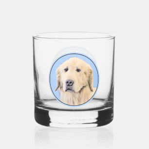 Verre À Whisky Peinture Golden Retriever - Joli art original chie