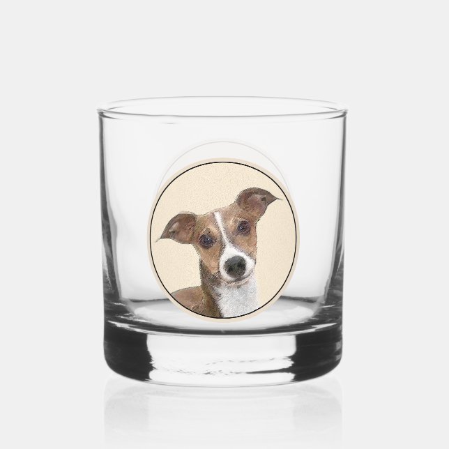 Verre À Whisky Peinture italienne Greyhound - Cute Original Chien (Recto)