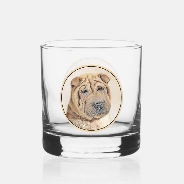 Verre À Whisky Peinture Shar Pei - Cute Original Chien Art (Recto)