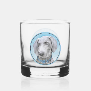 Verre À Whisky Peinture Weimaraner - Joli art original chien