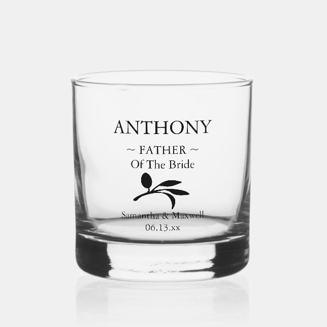 Verre À Whisky Père de la mariée Soirée de mariage personnalisée (Recto)