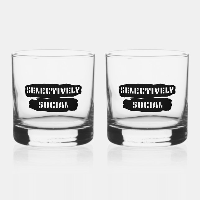 Verre À Whisky Personnalisable sélectivement social (Recto)