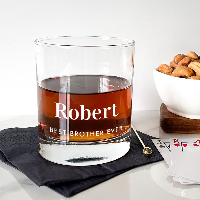 Verre À Whisky Personnalisé Meilleur Frère Jamais Monogrammé (Créateur téléchargé)