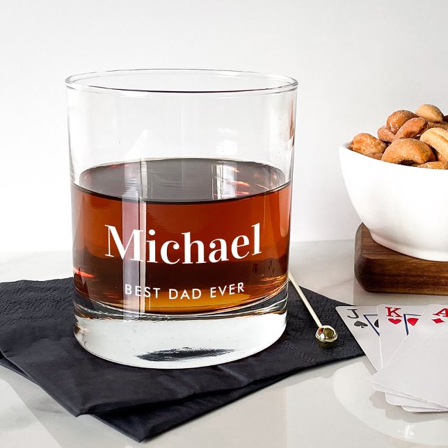Verre À Whisky Personnalisé Meilleur Père Jamais Monogrammé (Créateur téléchargé)
