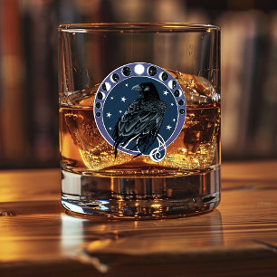 Verre À Whisky Phases de la lune corail Étoiles Bleu