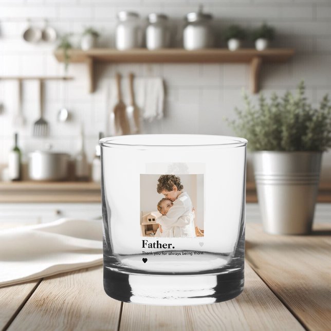 Verre À Whisky Photo Père personnalisée | Papa personnalisé (Créateur téléchargé)
