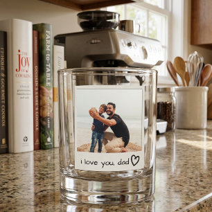 Verre À Whisky Photo personnalisé "Je t'aime Papa"