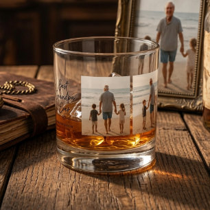 Verre À Whisky Photo personnalisé Meilleur Grand-Père Ever 