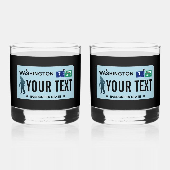 Verre À Whisky Plaque de licence Washington Sasquatch (Recto)