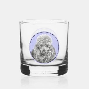 Verre À Whisky Poodé Jouet miniature Argent gris bleu Chien Art