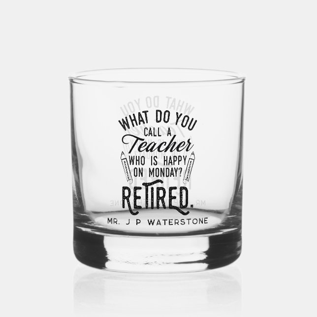 Verre À Whisky Professeurs sur mesure de retraite modernes (Recto)