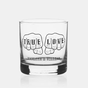 Verre À Whisky Punk Rock Tattoo Mains Véritable Amour Personnalis