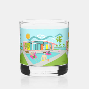 Verre À Whisky Retro Gay Pink Flamant rose Pool Party