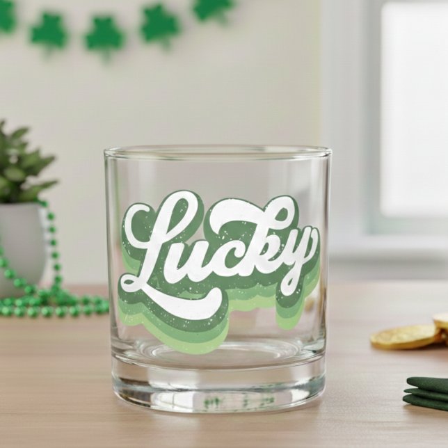 Verre À Whisky Retro Lucky Cool St Patrick's Day (Retro Lucky Cool St Patrick's Day Whiskey Glass)