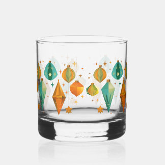 Verre À Whisky Retro Noël milieu du siècle moderne