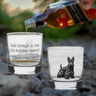 Verre À Whisky Rochers de Noël de Chien écossais customisés