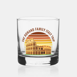 Verre À Whisky Rome Italie Famille Voyage Colisée Coucher de sole