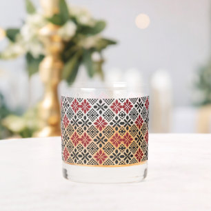 Verre À Whisky Rouge noir blanc géométrique Keffiyeh Motif folklo