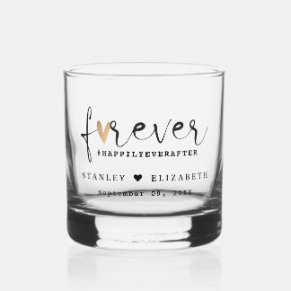 Verre À Whisky Rustique Botanique Vert & Or Mariage Foliage